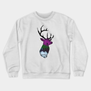 Stag silhouette With winter scene Crewneck Sweatshirt